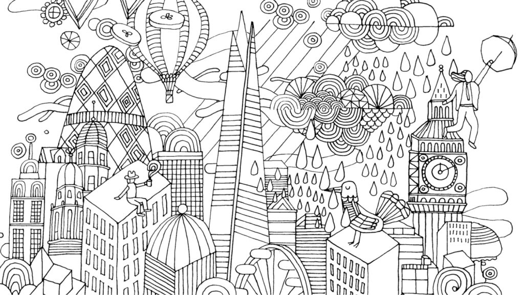 rainy day colouring