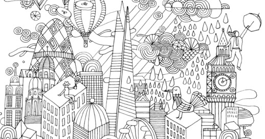 rainy day colouring