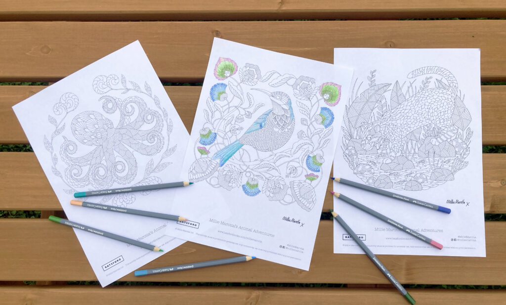 FREE MILLIE MAROTTA COLOURING SHEETS FOR THE SUMMER
